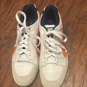 Puma Men's White and Orange Sneakers